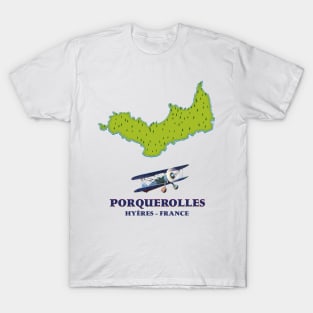 Porquerolles France island travel map T-Shirt